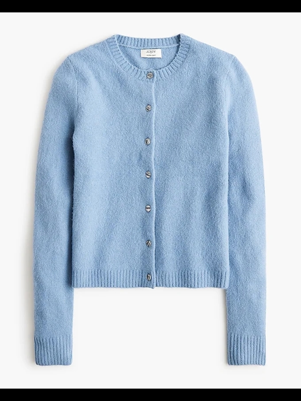 J. Crew Factory Pale Blue Button-Up Crewneck Cardigan